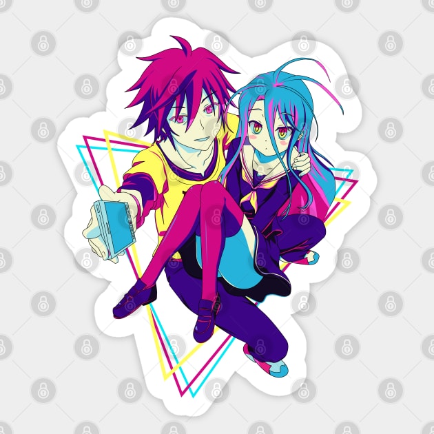 No Game No Life - Sora and Shiro Sticker by mounier